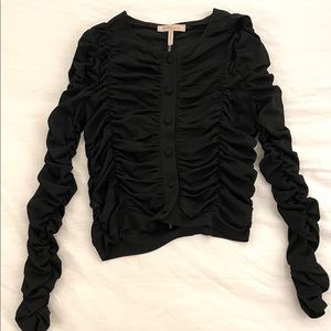 BCBGeneration Ruched Button Up Top